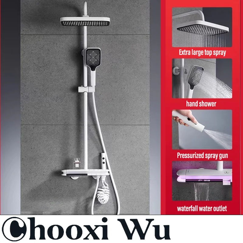 

CHOOXIWU - Create home decoration for you LED digital display bathroom set full set shower head bathroom decoration