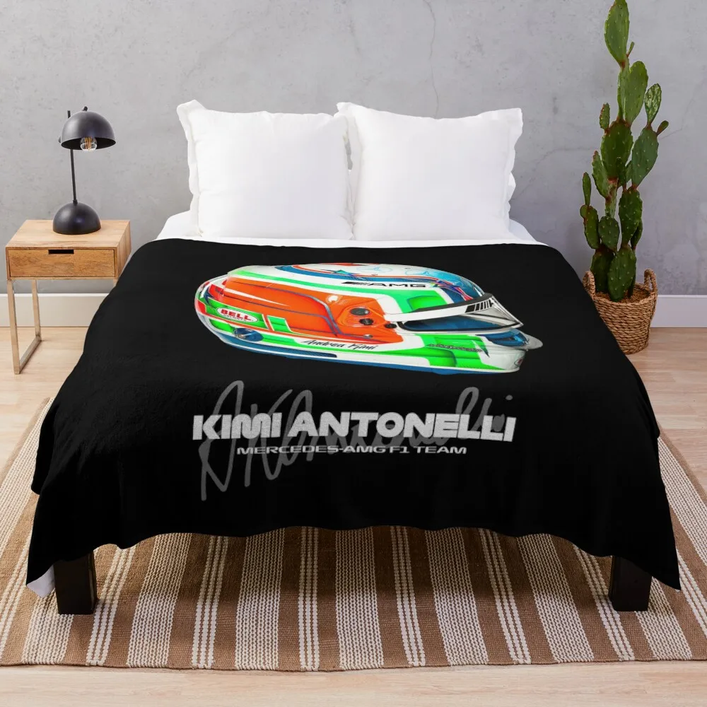 Kimi Antonelli (F1 2024 Helmet) Throw Blanket Luxury St Sofa Quilt Blankets