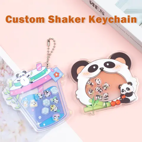 Personalizado shaker chaveiro anime logotipo dos desenhos animados acrílico chaveiro foto personalizado impressão transparente design jogo chaveiros para presente