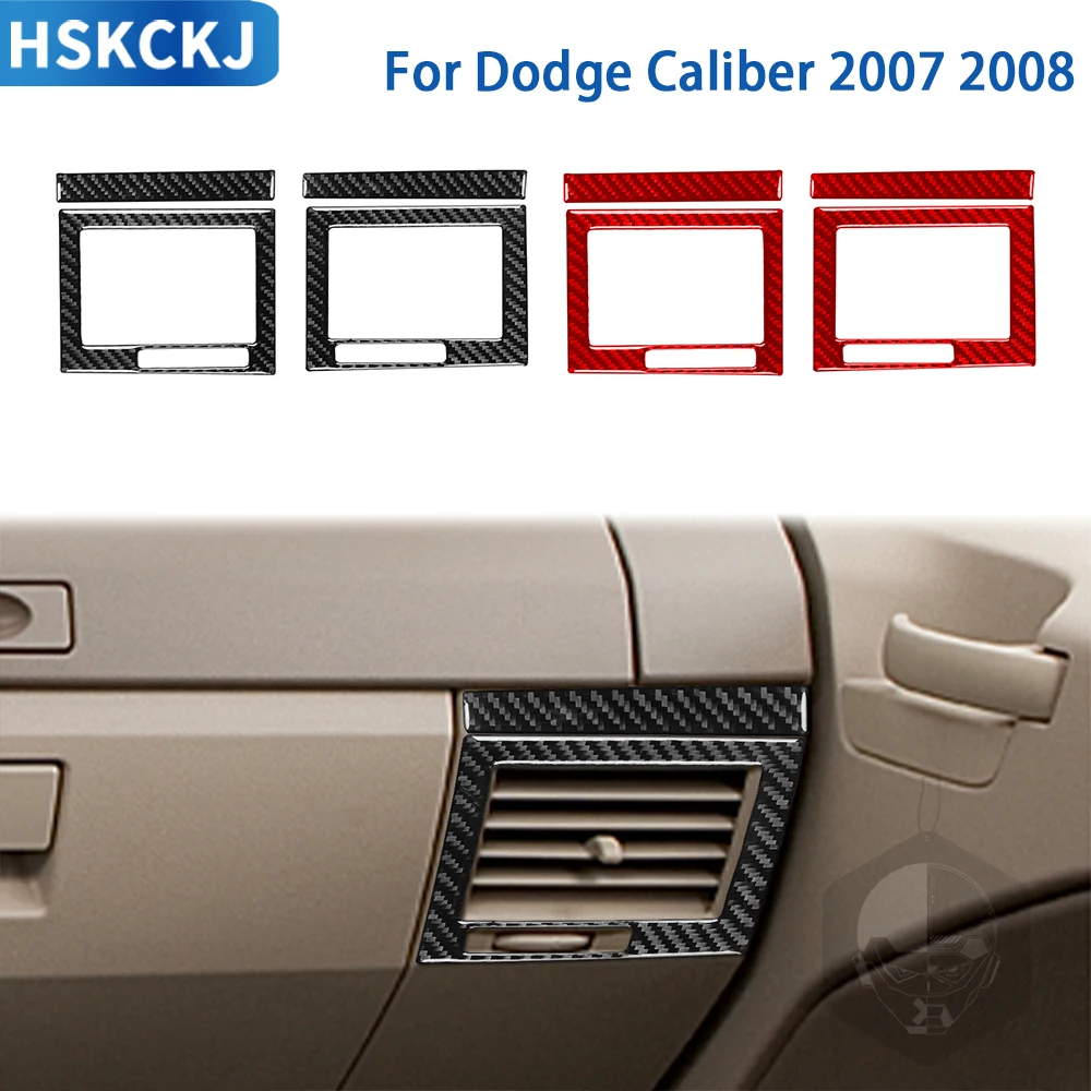 

For Dodge Caliber 2007 2008 Accessories Carbon Fiber Car Interior Side Air Conditioning Outlet Frame Trim Sticker Decoration