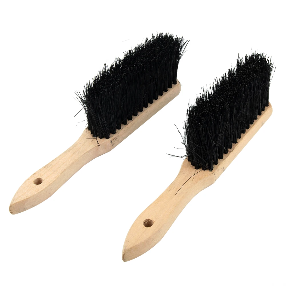 Set of 2 Wooden Handle Shape Brush Head Brushes Ensure optimal functionality of your fireplace (83 characters)