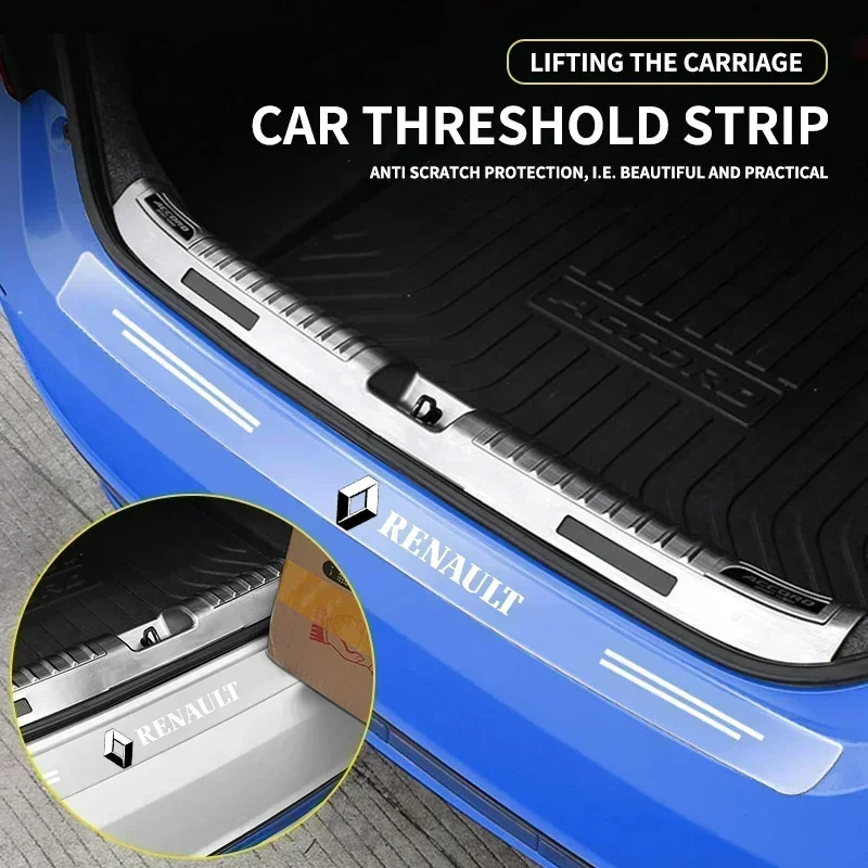 Car Transparent Trunk Rear Guard Plate Sticker For Renault Megane 1 Scenic Logan Laguna Espace Symbol Clio 4 RS Dacia ZOE Koleos