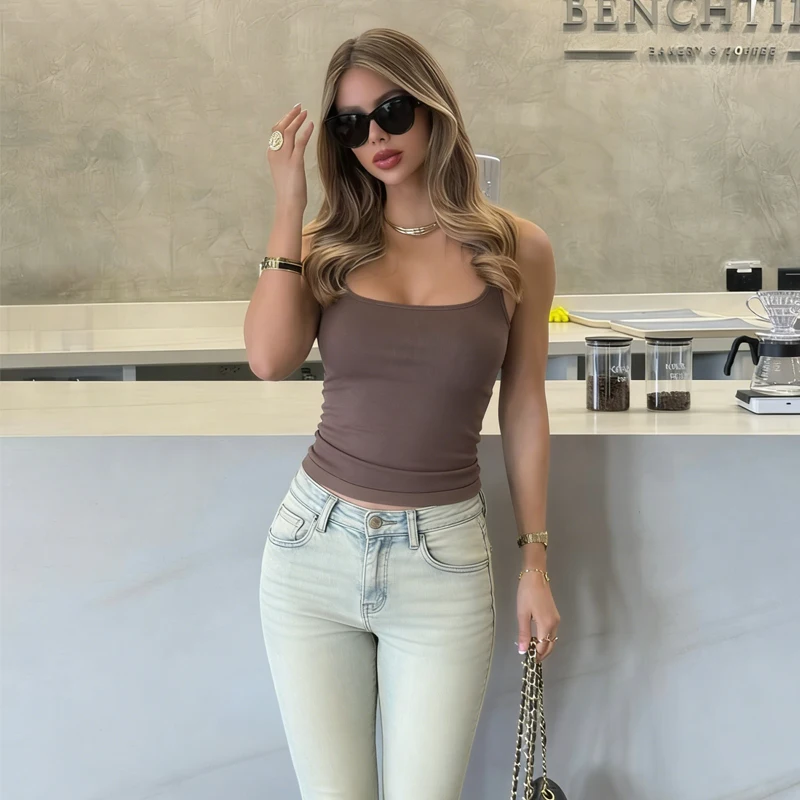 MUJER Sexy Corset Crop Top Women Sleeveless Tank Tops for Woman Summer Backless Short Tops Woman Camisole Beach Women's Tops