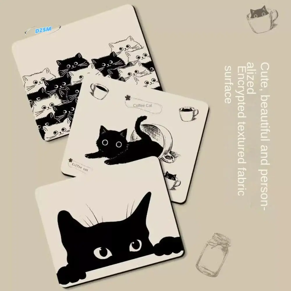 

Computer Desk Mats Desk Mat Cat Mouse Pads Waterproof Thickened Cat Mouse Mat Anti-Slip Literary Black Cat Mouse Pad Girl Gifts
