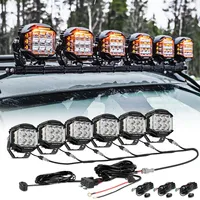 AUXBEAM 4/6Pcs V-MAX SERIES 5inch LED Driving Lights SIDE SHOOTER 168W 16440LM Work Light White Spot lights Amber DRL Combo Beam