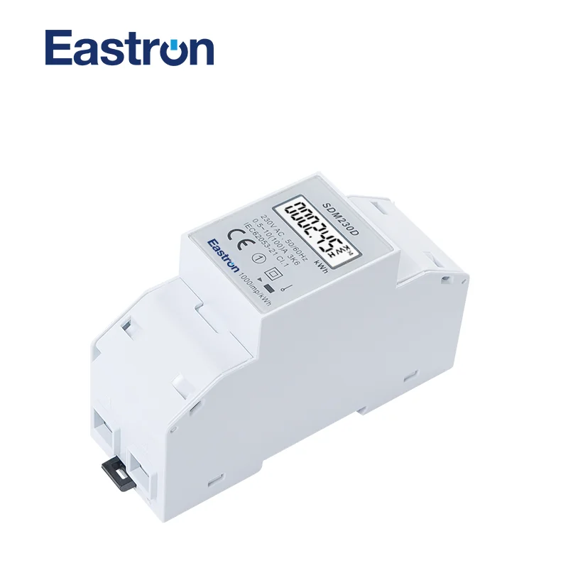 SDM230D Single Phase Din Rail Energy Meter 100A default 230V AC LCD display IEC62053-21 Pulse Output NON-MID