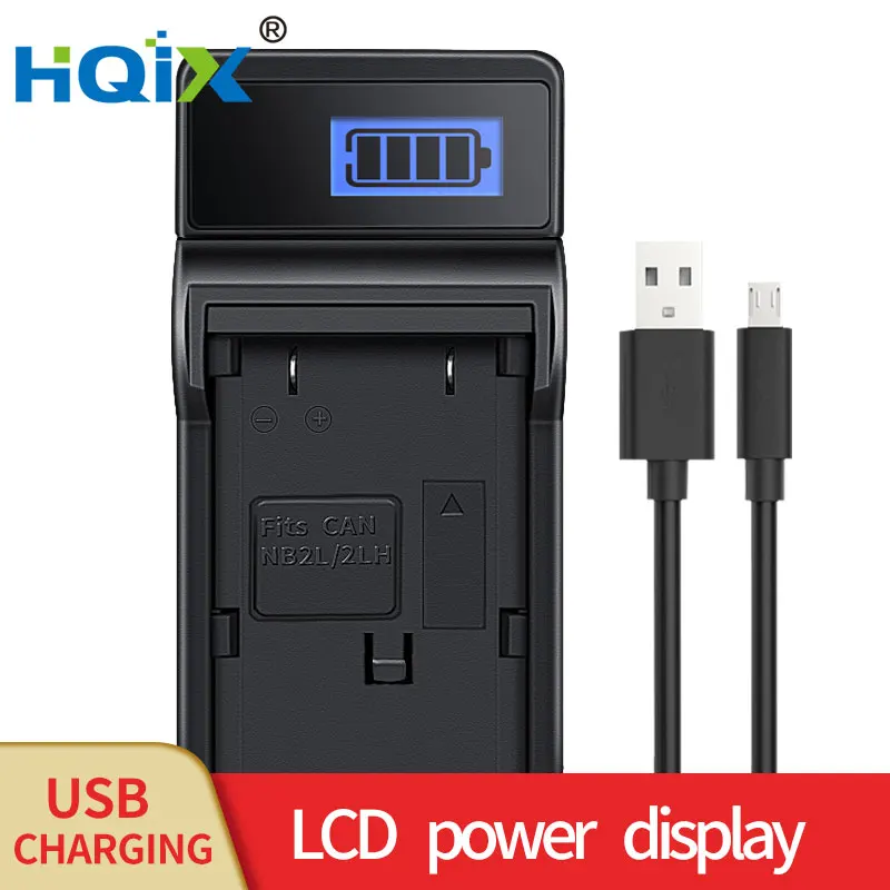 

HQIX for Canon EOS 350D 400D MVX30i MVX35i MVX45i MVX330i MVX40I MD215 MD235 MD225 DC310 DC320 Camera NB-2L 2LH Battery Charger