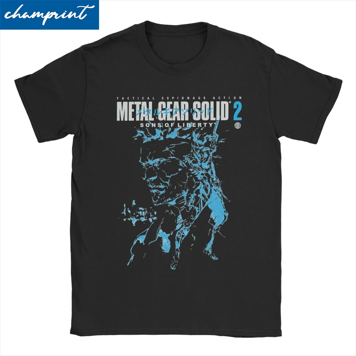 Homens e Mulheres Snake Cover Game T-Shirts, Metal Gear, Camiseta de Algodão, Crewneck, Manga Curta, Roupas para Adultos, MGS2