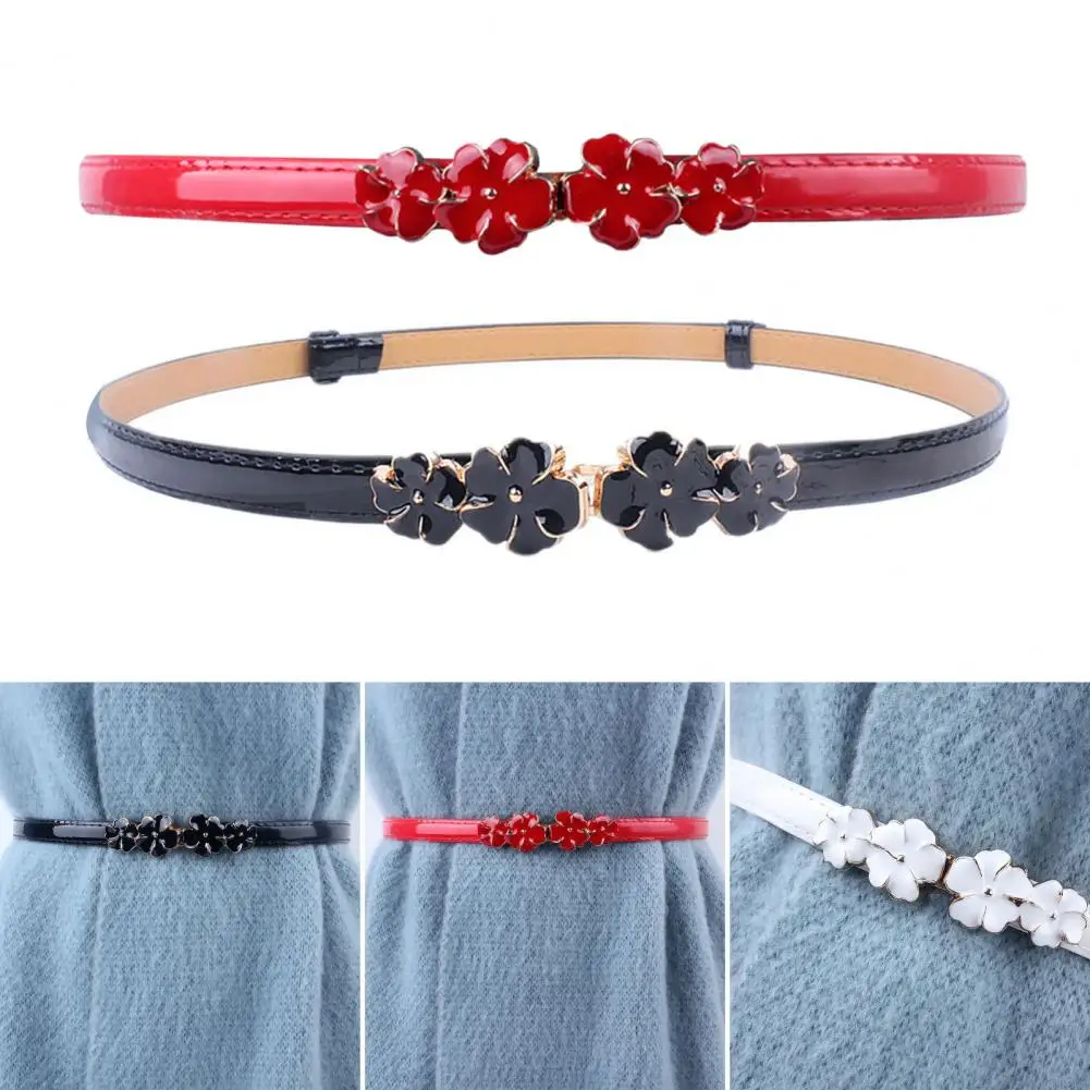 

Stylish Women Belt Stylish Women's Faux Leather Waist Belt with Flower Decor Slimming Body Waistband for Dress Shirt for Women