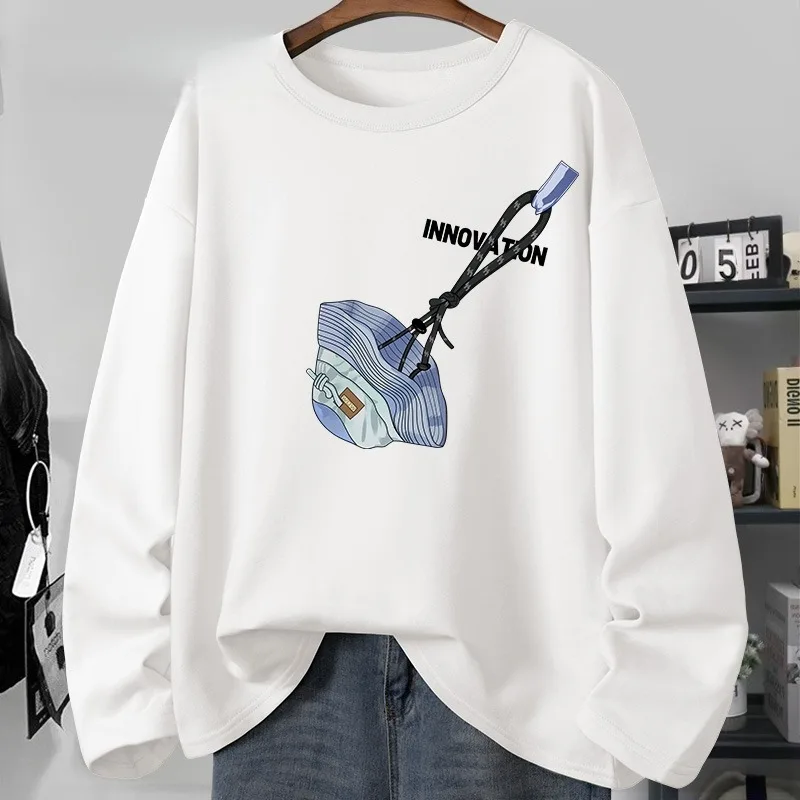 ملابس نسائية جديدة مطبوعة ثلاثية الأبعاد برقبة دائرية تي شيرت عصري للخريف والشتاء بأكمام طويلة، هدية للفتيات، بلوزة متعددة الاستخدامات #1