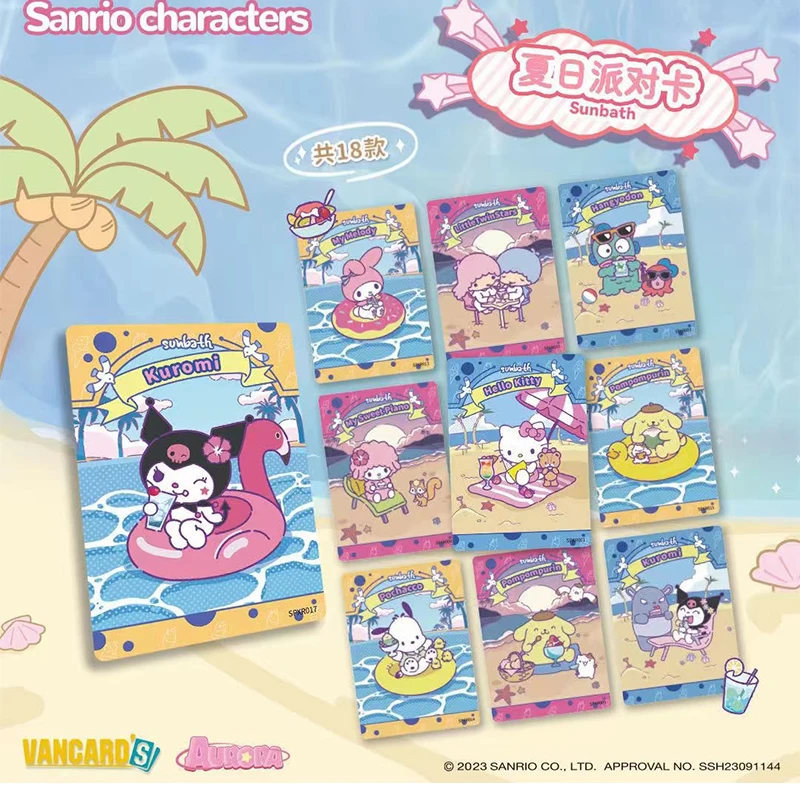 Juego de animación Sanrio, juguetes periféricos, personaje de Sanrio, tarjeta de colección de fiesta de estrellas, Kuromi, figura Compatible con HelloKitty