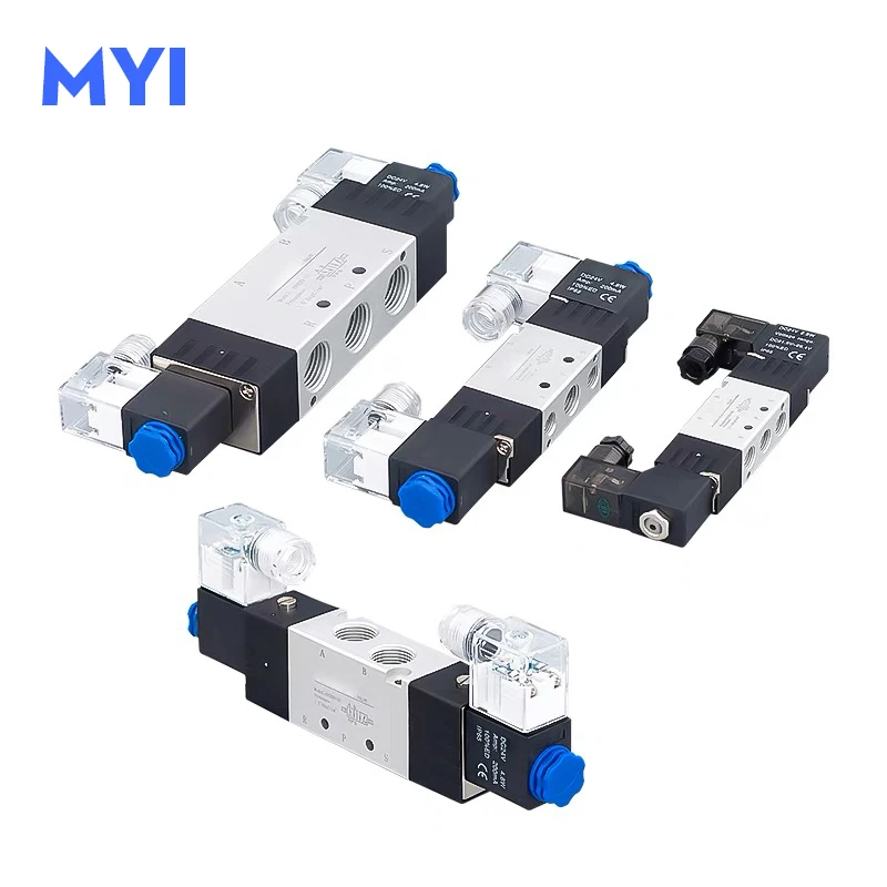 4V120-06 4V220-08 4V320-10 4V420-15 Pneumatic Solenoid Valves  5/2 Way Valve Port Single Coil DC24V AC220V