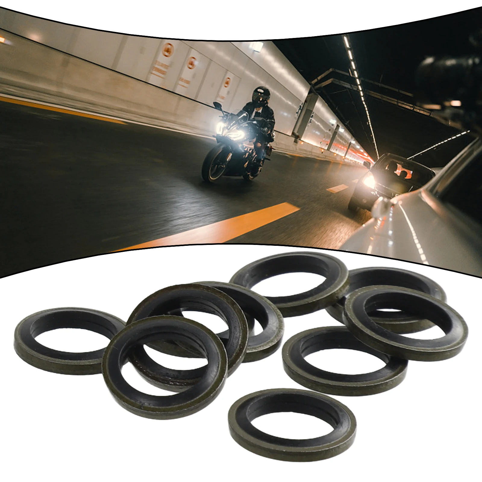 10PCS 12mm Motorcycle Electric Car Electric Motorcycle Scooter Oil Pipe Screw Washer Seal Ring Engine System Motorcycle Gasket