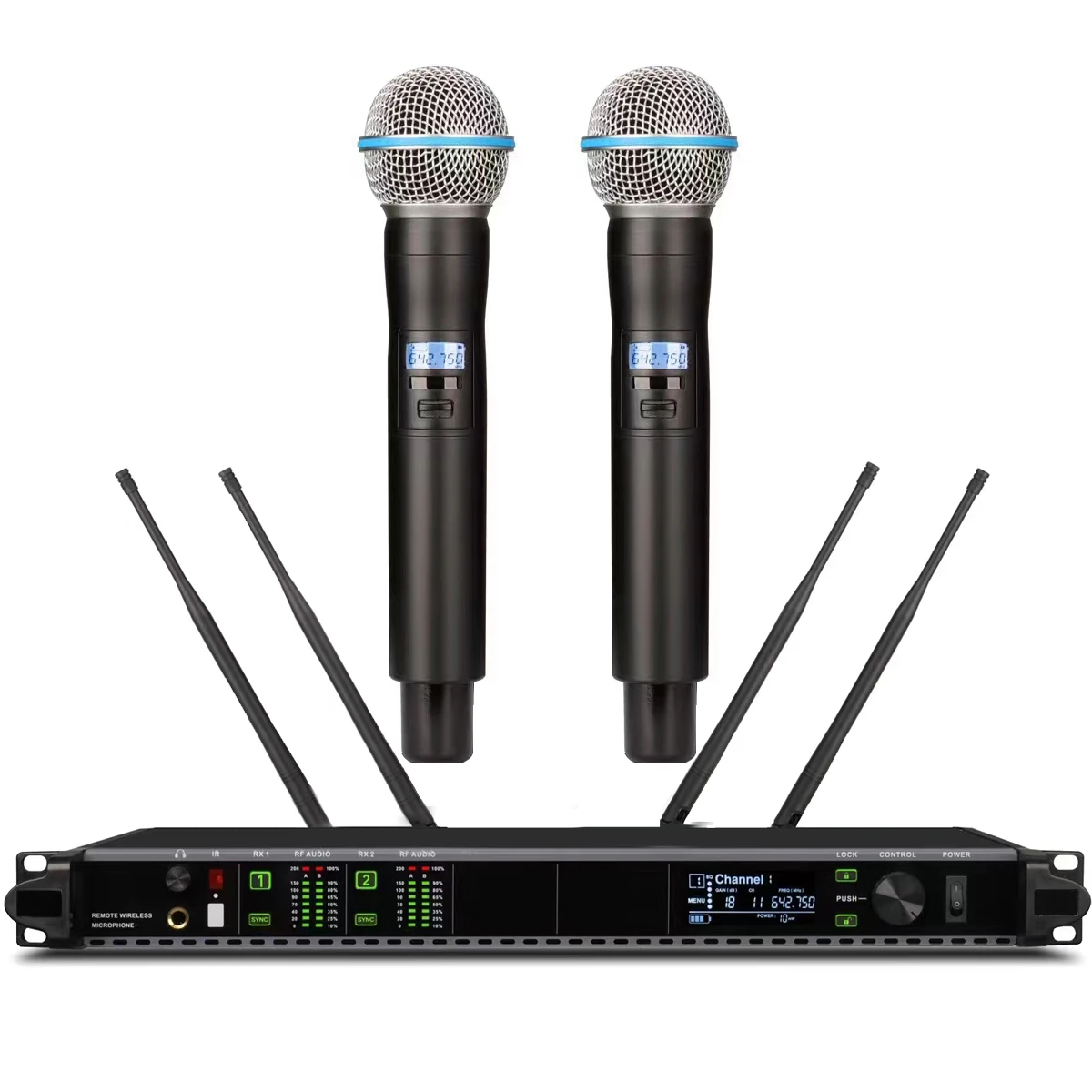 

Original AD4Q Dual Beta58 Handheld Digital Wireless Microphone System 4 Antenna Diversity KTV Karaoke DJ Raidio UHF Mics Sets