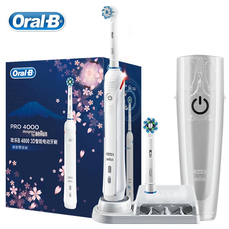 Oral B Sonic Electric Toothbrush P4000 with Timer Pressure Sensor Inductive USB Charge Rechargeable Tooth Brush Deep Clean Teeth