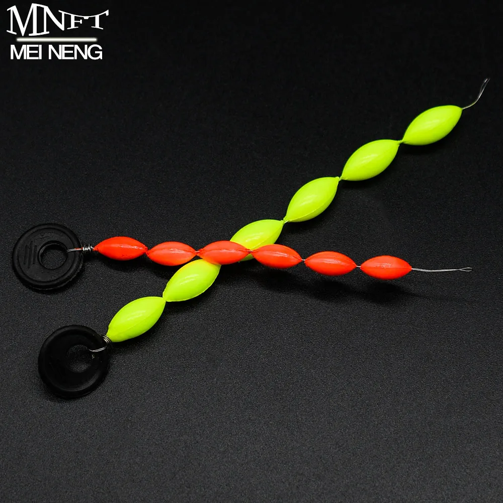 MNFT 72pcs Rubber Fishing Bobber Stopper 12 Set 6-in-1 Float Stops Yellow Red Oval Fishing Bobber Space Beans for Rigging Float