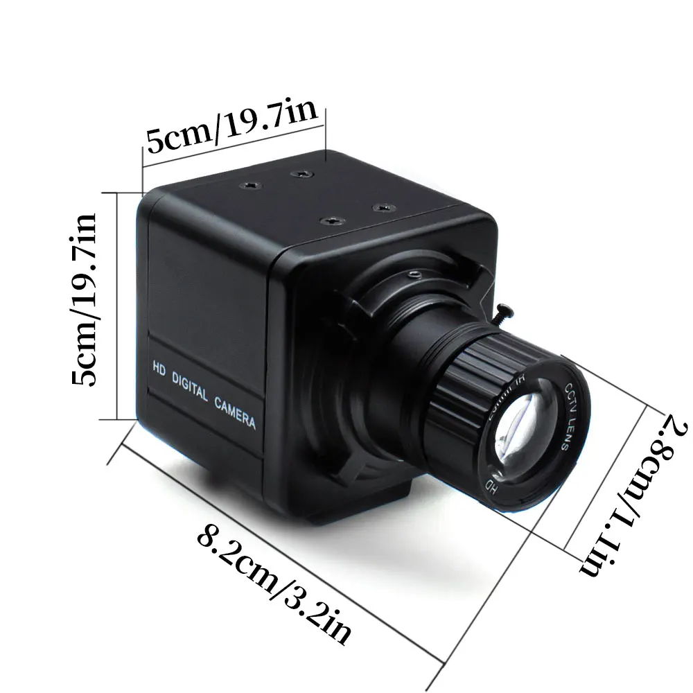 WGWK Mini Camera 3/4/5/8MP CMOS Security CCTV POE H.265+ With 25mm Fixed Focus CS Lens P2P IP POE48V Onvif Industrial Camera