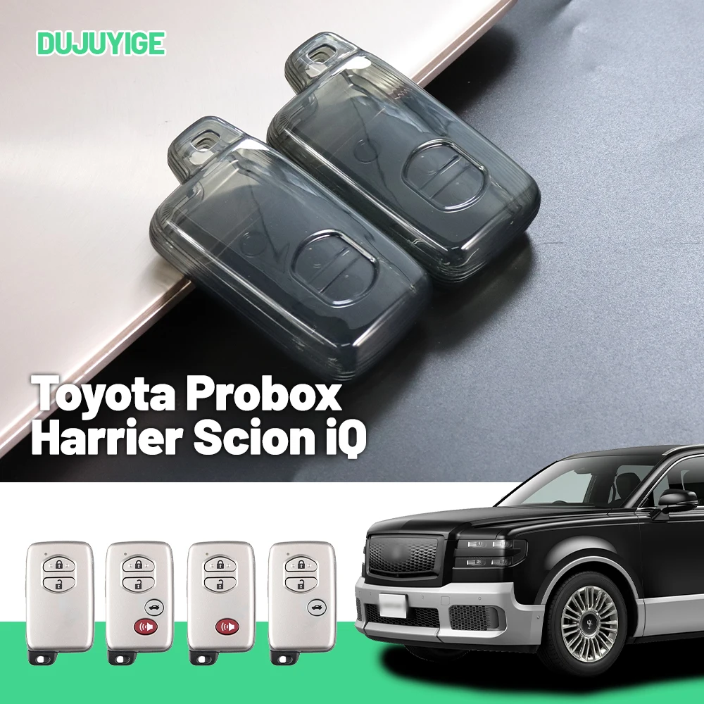 Transparente TPU-Autoschlüsselhülle für Toyota Probox Harrier Scion iQ HiAce Aqua Schlüsselanhänger-Schutzhülle Autozubehör.