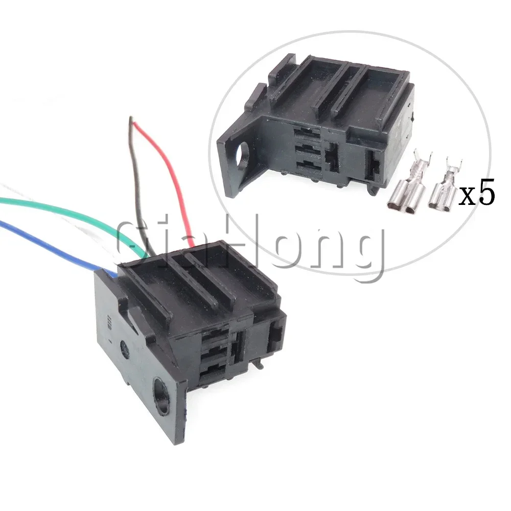 

1 Set 5 Ways AC Assembly Car Unsealed Composite Connector Modification Accessories Auto Wire Harness Relay Sockets With Terminal