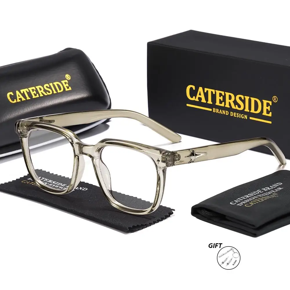 CATERSIDE Mode Herren Optische Gläser Quadratisch Tr-90 Rahmen Benutzerdefinierte Brillen Einfache Frauen Täglich Lesen Hause Gläser – Detail 7