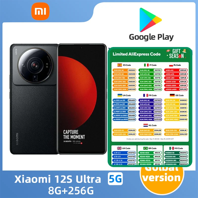 Xiaomi Mi 12S Ultra Smartphone 256GB/512GB Snapdragon 8 Gen 1+ Octa Core 50MP Leica lens 120Hz 6.73″ used phone