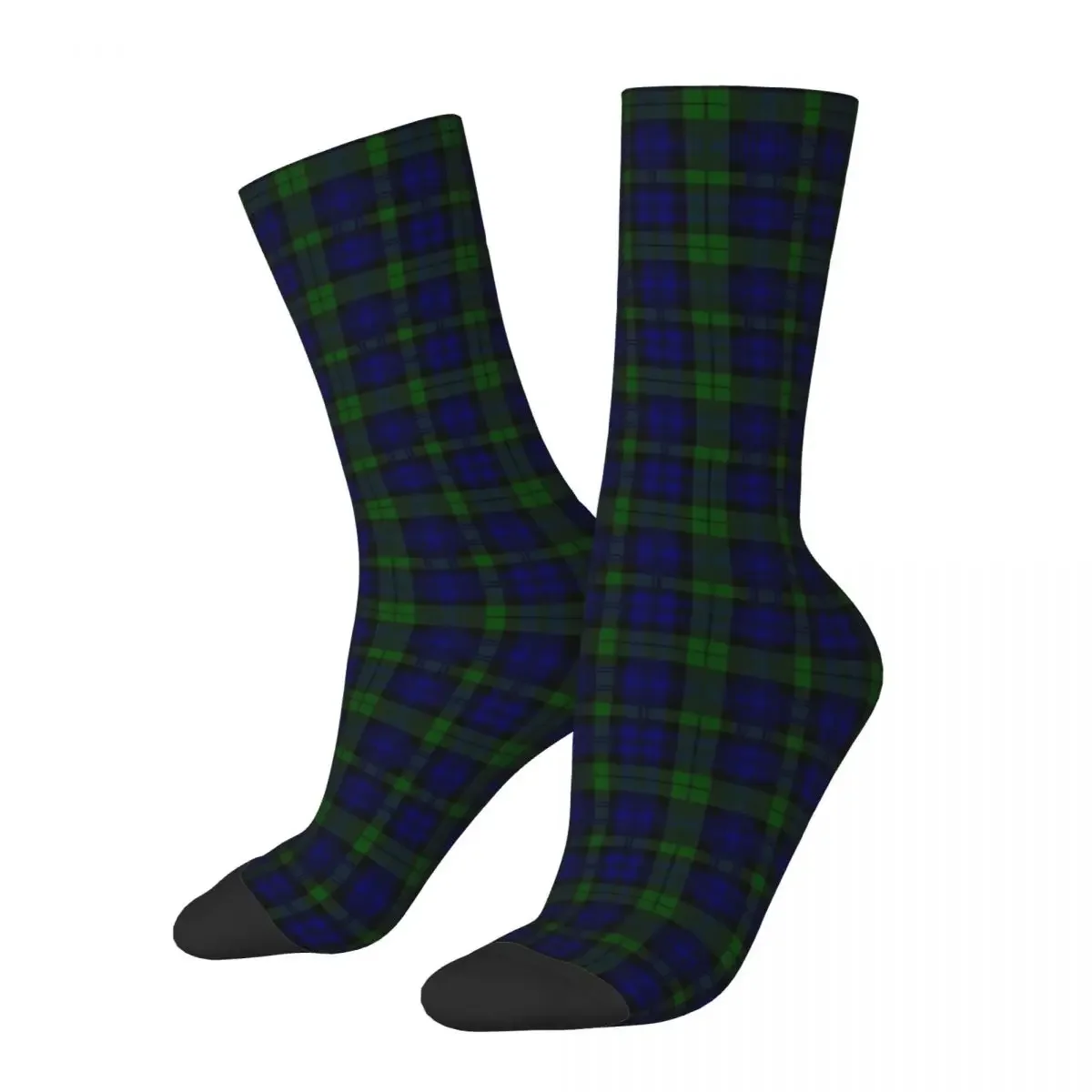 Black Watch Blue Tartan Socks Harajuku Sweat Absorbing Stockings All Season Long Socks Accessories for Man's Woman's Gifts