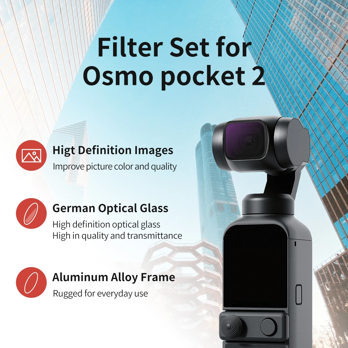 Mecoright per DJI OSMO POKET 2 UAV Kit filtro magnetico UV CPL ND8/64/1000 NDPL Night polarizzatore Set obiettivo della fotocamera accessori Drone