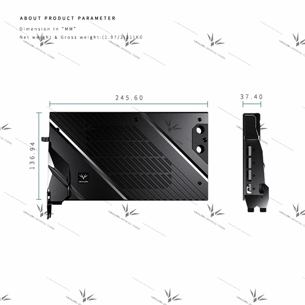 Granzon GPU Block Use para ASUS RTX 4080 TUF GAMING/RTX4080 ROG Strix Placa de vídeo/Radiador de cobre GBN-AS4080STRIX