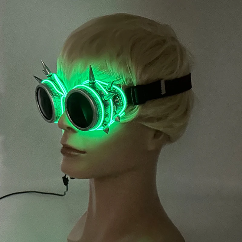 LED Neon leuchtende Brille leuchten Rave Kostüm Party Dekor DJ Club Brillen Leistung Requisiten ändern Farbe Ball Brillen – Detail 30