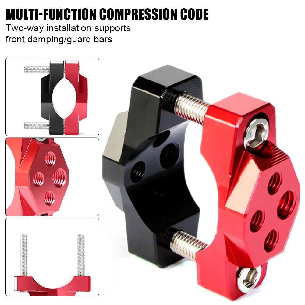 32mm/42mm/54mm Motorcycle Handlebar Clamp Stent Bracket Bumper Clamp Aluminum Alloy Spotlight Clip Stem Riser Motorcycle Parts