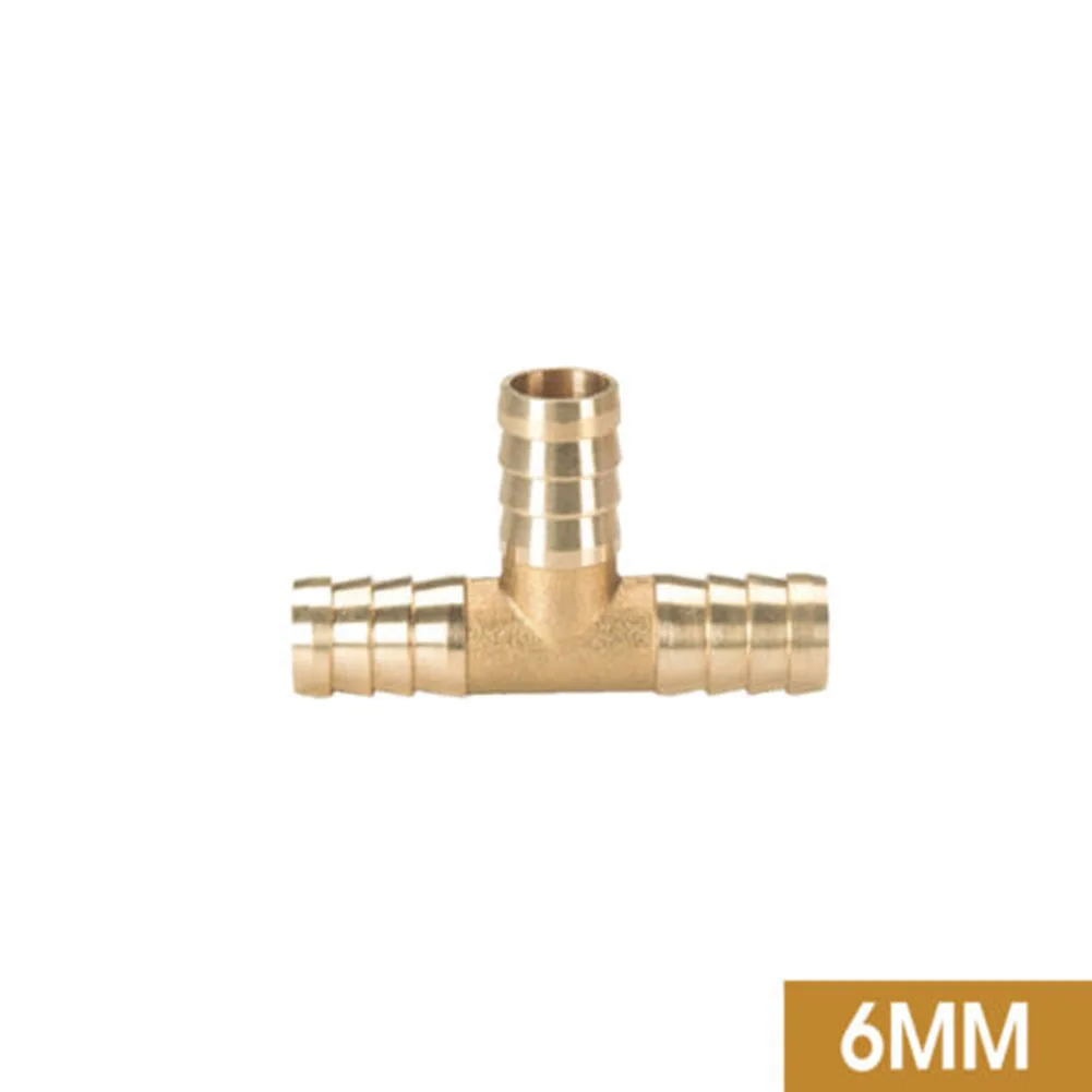 3 WAY Joiner T Y Piece Joiner Tee Connector 6mm 8mm 10mm 12mm Air Water Gas All Copper Material Brass Garden Tool Accessories