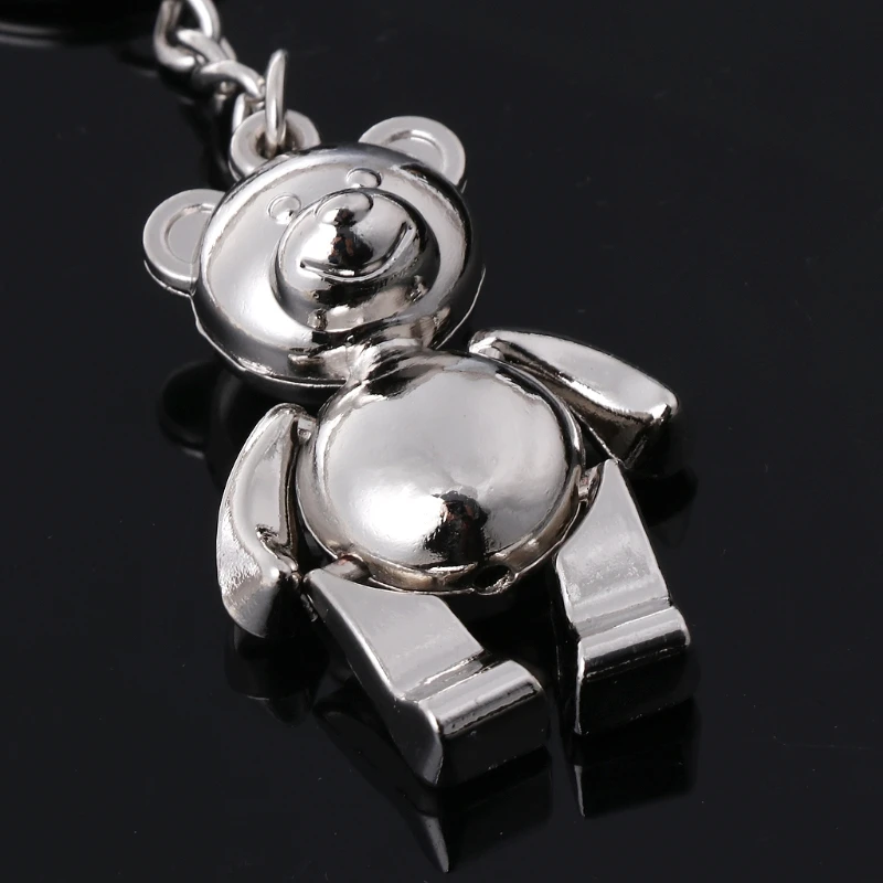 ZB91 Exquisite 3D Animal Keyring Women Charm Hanging Pendant Metal Movable Bear Keychain Car for Key Ring Accessory Jewelry G