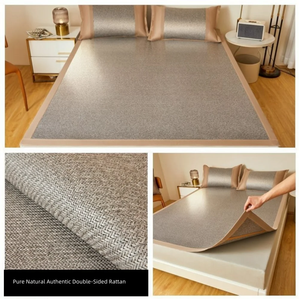 

Cool Mat Rattan Mat Summer Naked Sleeping Student Dormitory Mat Складной Ice Silk Mat Dual-Poppose Double-Storage Home
