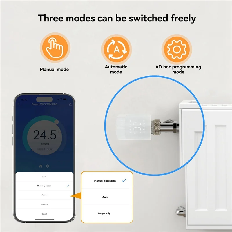 AAAEL-Smart Thermostat Radiator Actuator Temperature Control Valve Mobile Phone APP Control For Alexa & Google Home