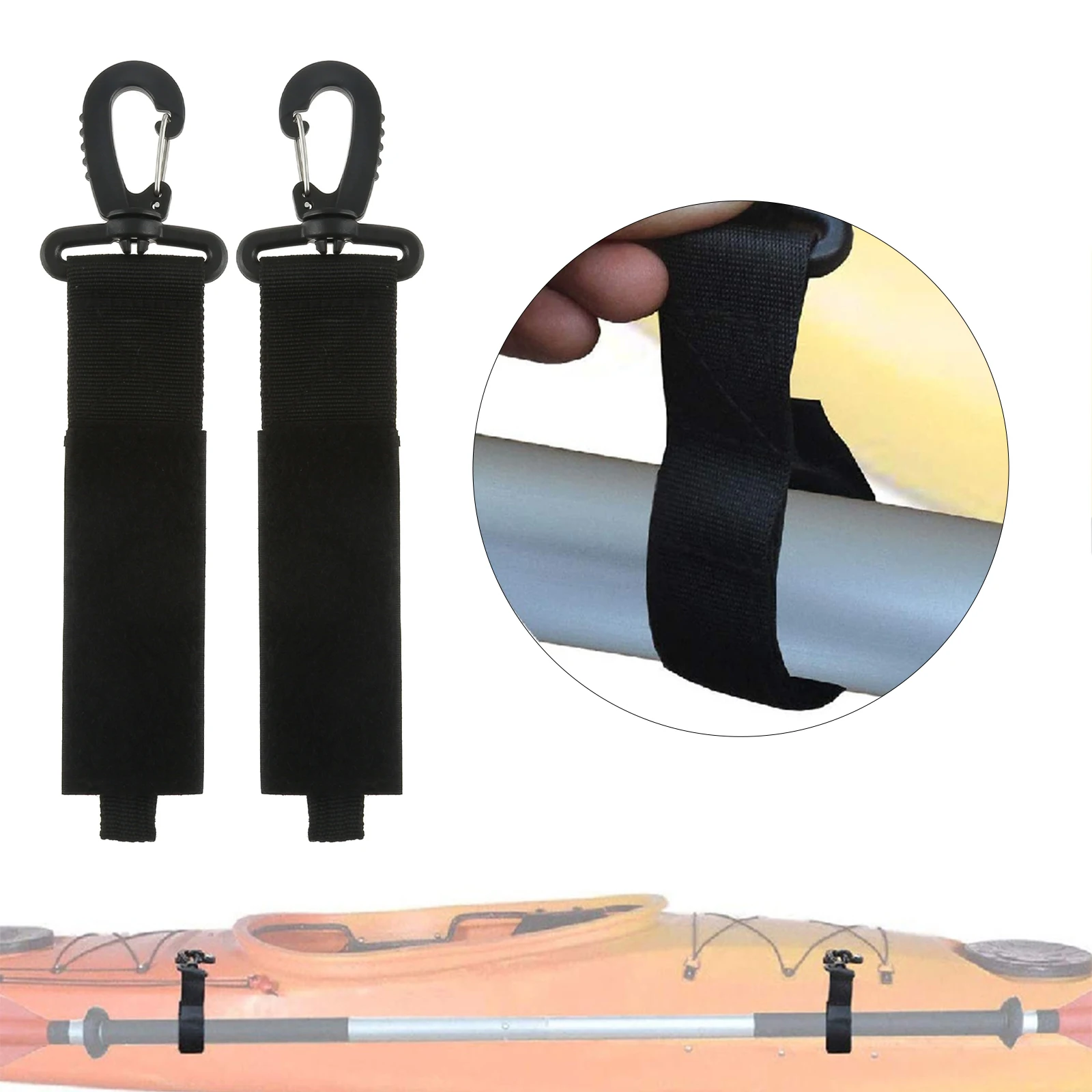 Kayak Paddle Webbing Strap Holder, Clip, Oar Carrier, Snap Buckle para SUP Paddle Board, canoa, acessórios de barco inflável, 1 par