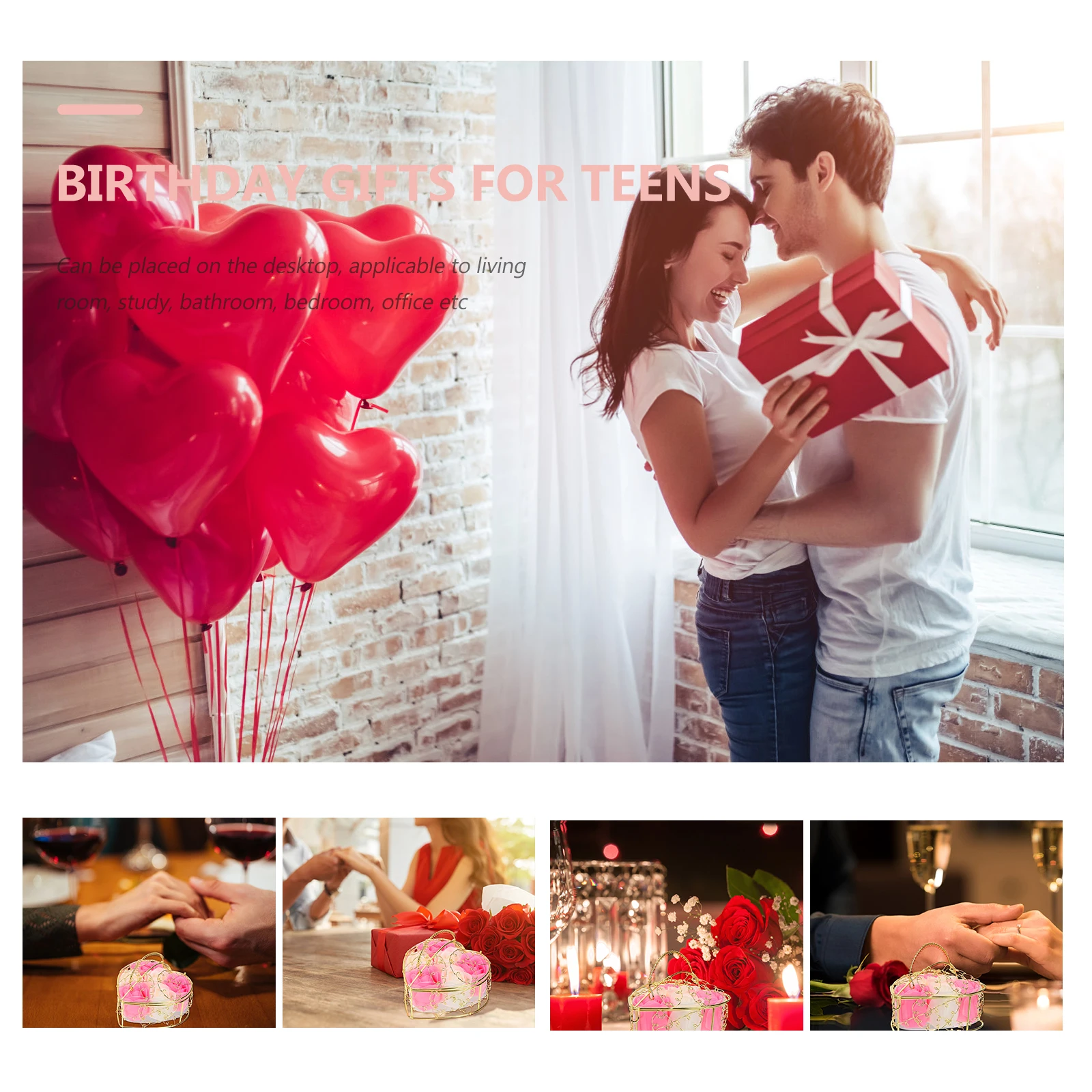 

2 Boxes Simulated Rose Ornaments Floral Bath Soap Valentine's Day Eternal Flower Gift Women's