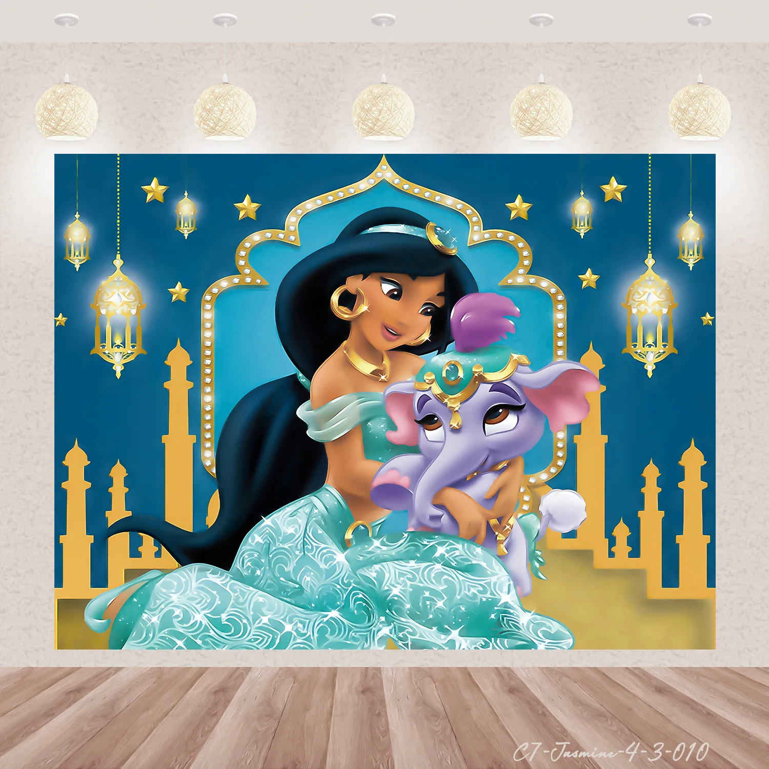 Jasmine Princess Aladdin Background Birthday Party Baby Shower Photography Vinyl Background Children Room Decor Supplies Poster