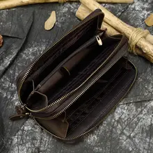 Double Zipper Leather Wallet #3