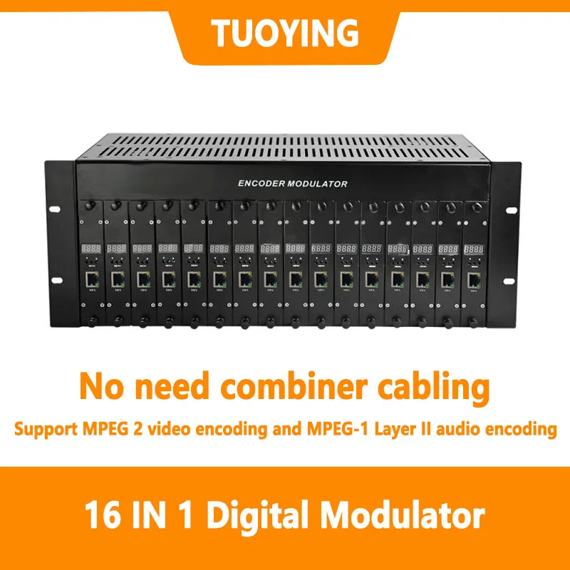 16-Channel HD Encoder Modulator Mpge2 Video Encoder Standalone Module Catv Front-End Equipment Hdmi To Rf Dvb-t Dvb-c Atsc Isdbt