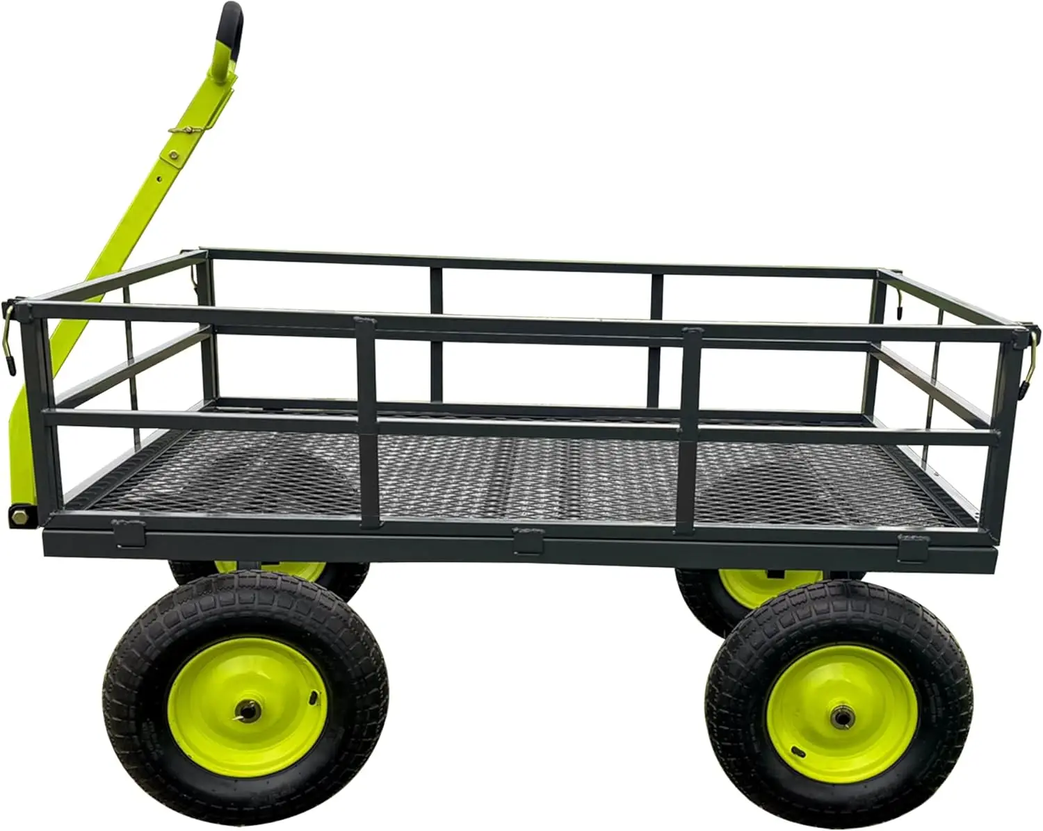 Yard Tuff Jumbo Wagon Heavy Duty Steel Mesh Deck Utility Outdoor Yard Cart, 1400 Capacity Haul With Large Stable Tires, 34 X 52