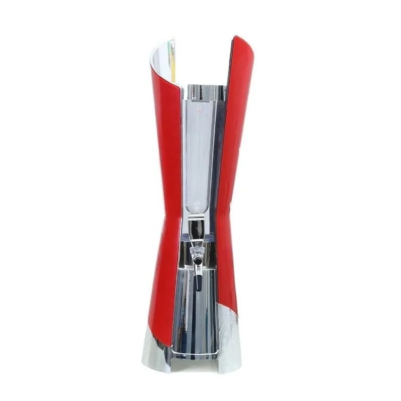 

Desktop Red Beer Cannon Beer Barrel with Faucet Portable Decorative Beer Dispenser