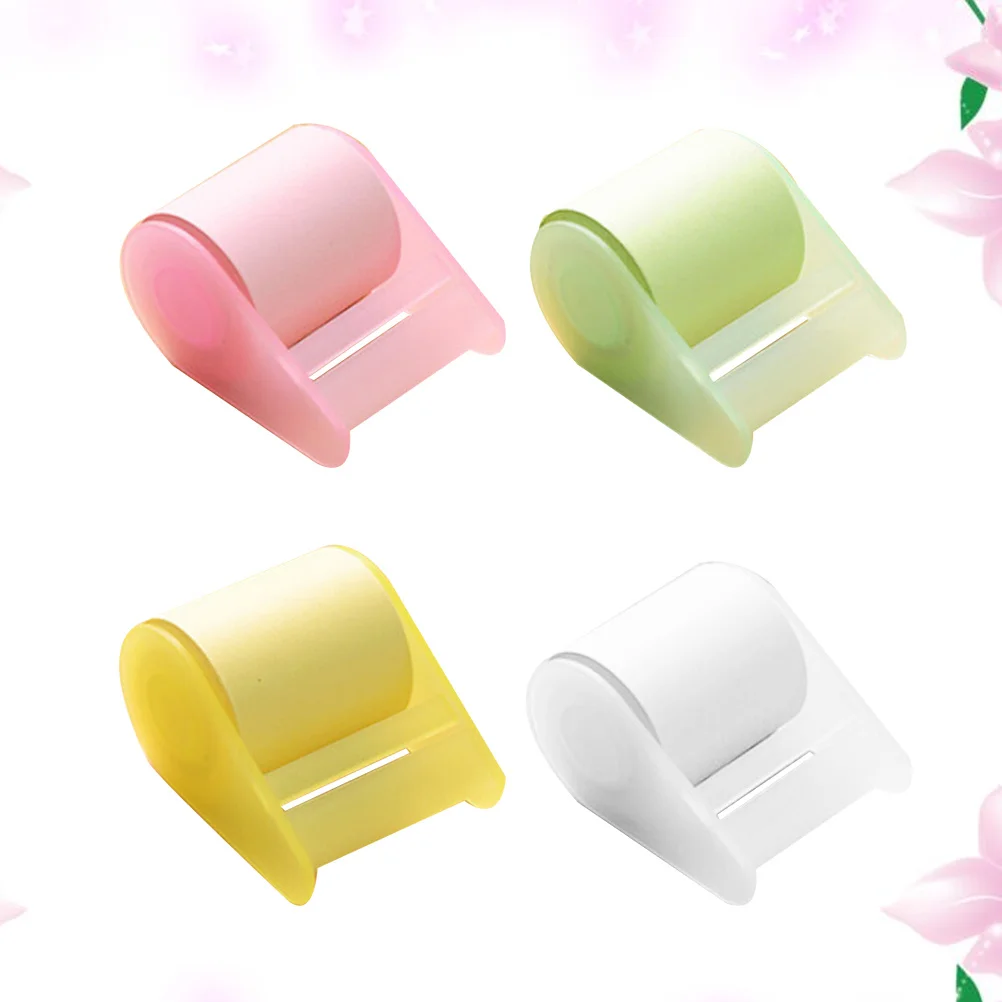 

4Pcs Sticky Notepads Roll Self-Stick Notes Tape Dispenser Adjustable Length Memo Pad for School Office Home