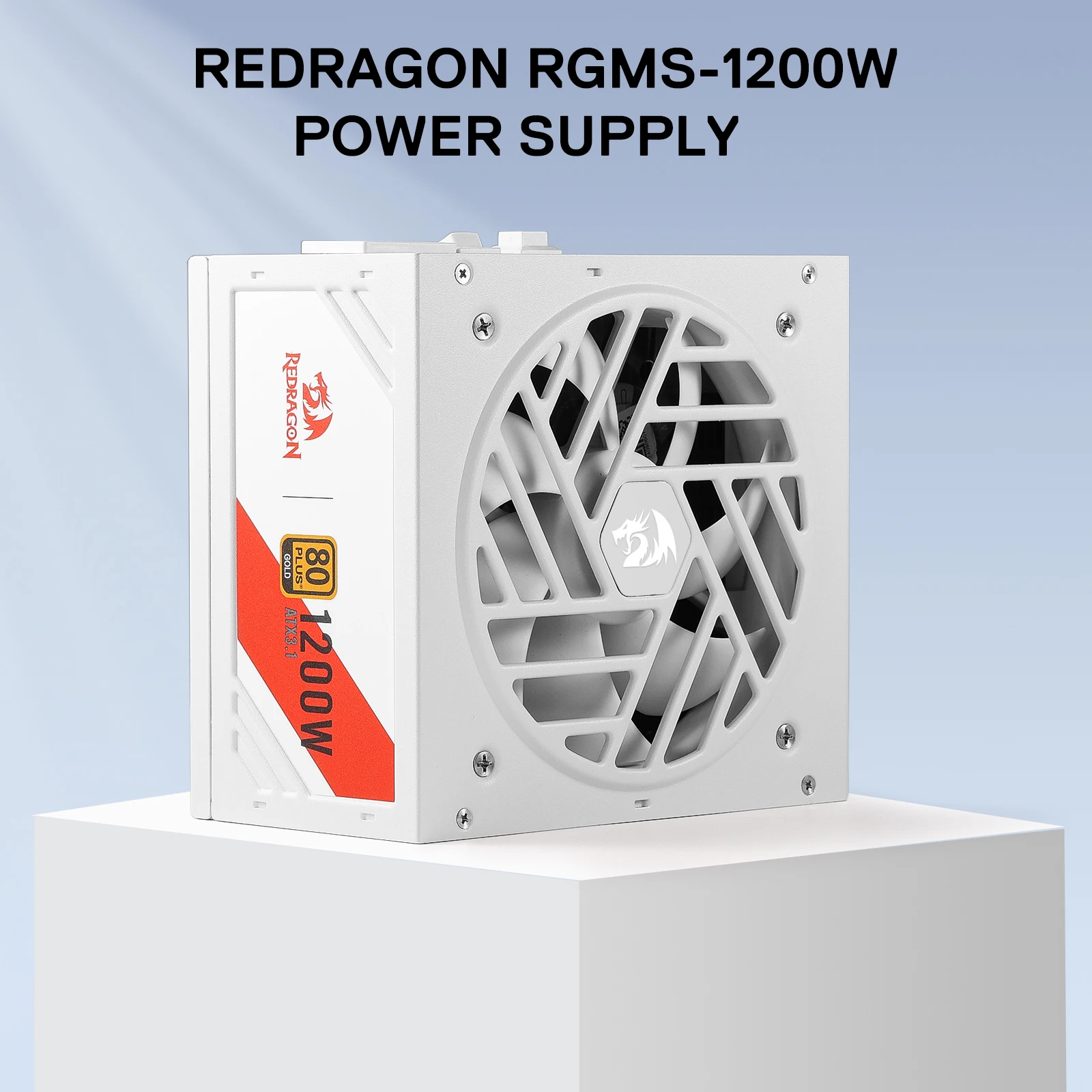 Redragon RGMS-1200W PRO 80+ Gold 1200 وات مع ATX 3.1 مطور وPCIe 5.1 وحدات كاملة، مصدر طاقة مدمج بحجم 150 مم