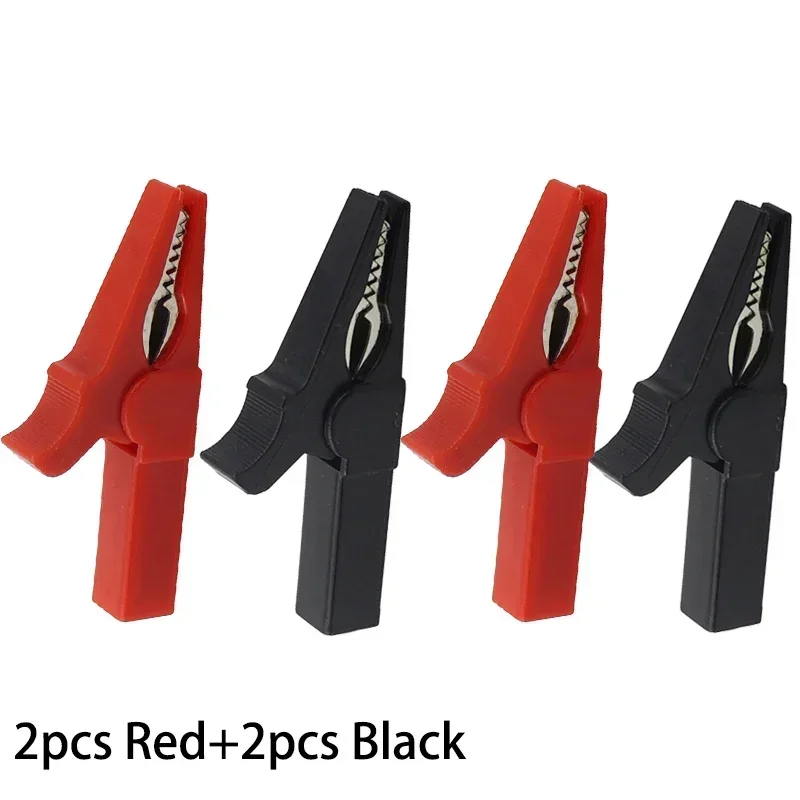 55mm Crocodile Clamp Probe Alligator Clip Alligator DIY Clips Test Probe Black Red Color Socket Cable Insulated Electric Clips