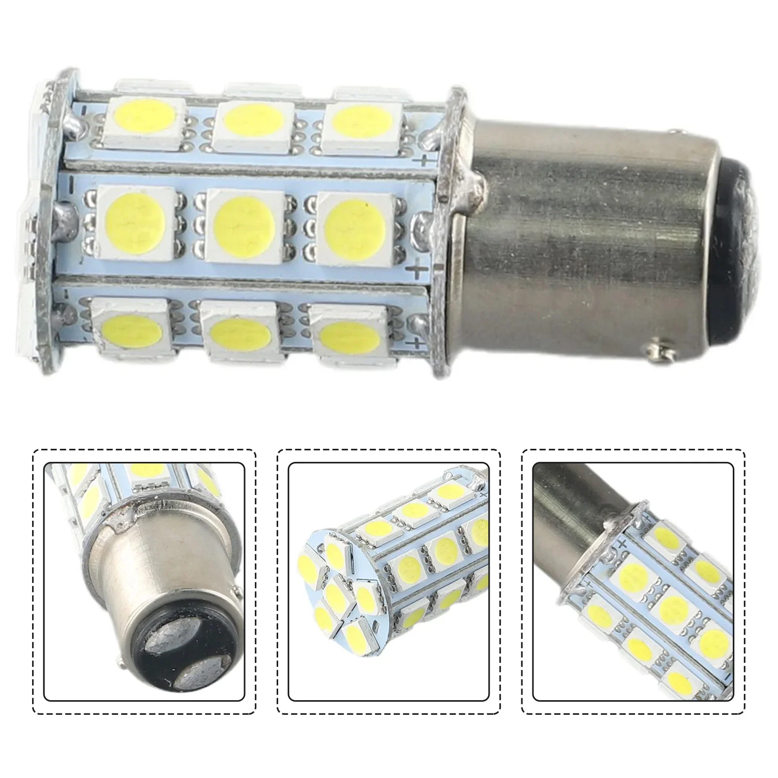 캐빈 해양 보트 LED 내부 조명 전구, 화이트 27-SMD BA15D, 1004 1076 1142, 3 칩 5050 테일 브레이크 정지등, 1 개