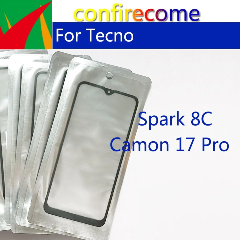 

10 шт./партия для Tecno Spark 8C Camon 17 Pro LCD Передний сенсорный экран Объектив Стекло с OCA клей Замена