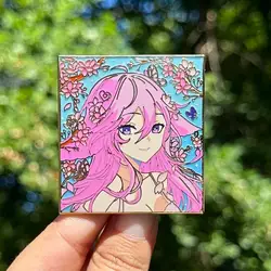 casual yae miko genshin impact enamel pin