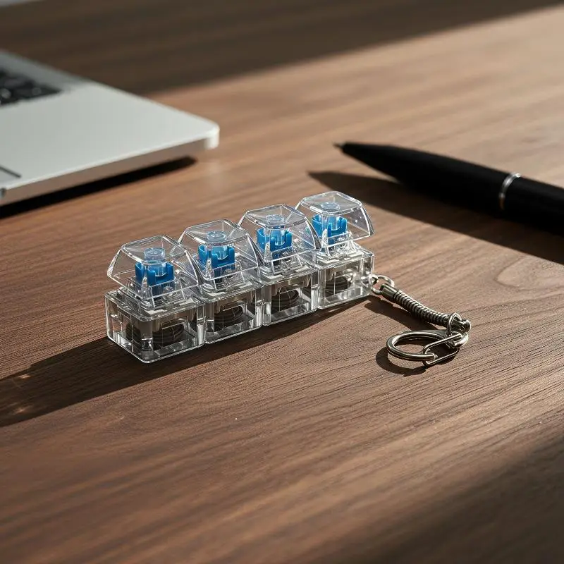 Tastatur-Fidget-Spielzeug, Tastatur-Fidget-Schlüsselanhänger, 4-in-1-Tastatur-Entspannungsknopf, Finger-Clicker-Spielzeug – Detail 11