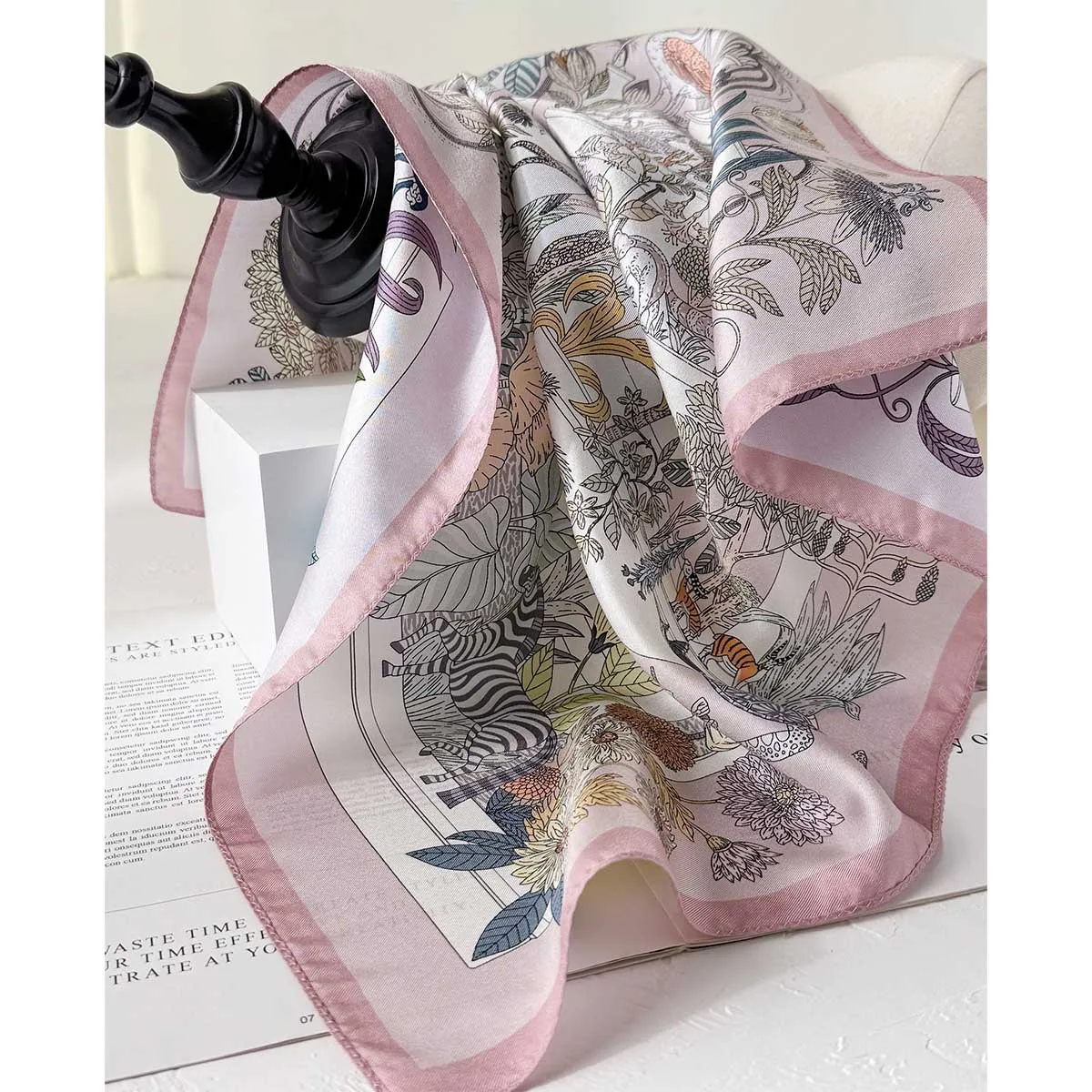 

100% Natural Twill Silk Scarf for Women Neck Tie Double side Female Shawl Wrap Square Neckerchief Hijab Bandana sjaal Scarves