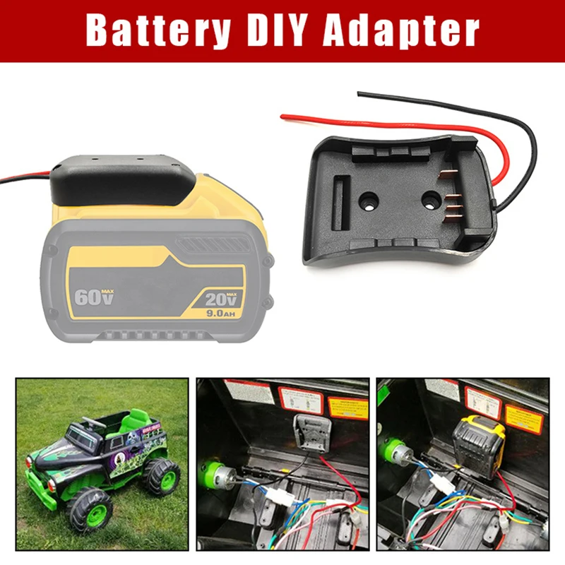 60V Line Out Li-ion Battery Power Mount Connector Adapter Dock Holder For Dewalt 18V 20V 54V For FlexVolt Lithium Battery DIY